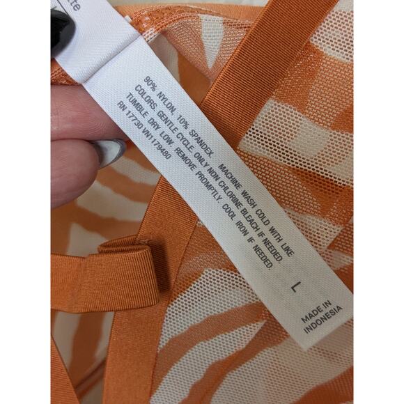 Auden Unlined Long Line Bralette Burnt Orange Zebra Print Womens Size Large - Picture 7 of 11